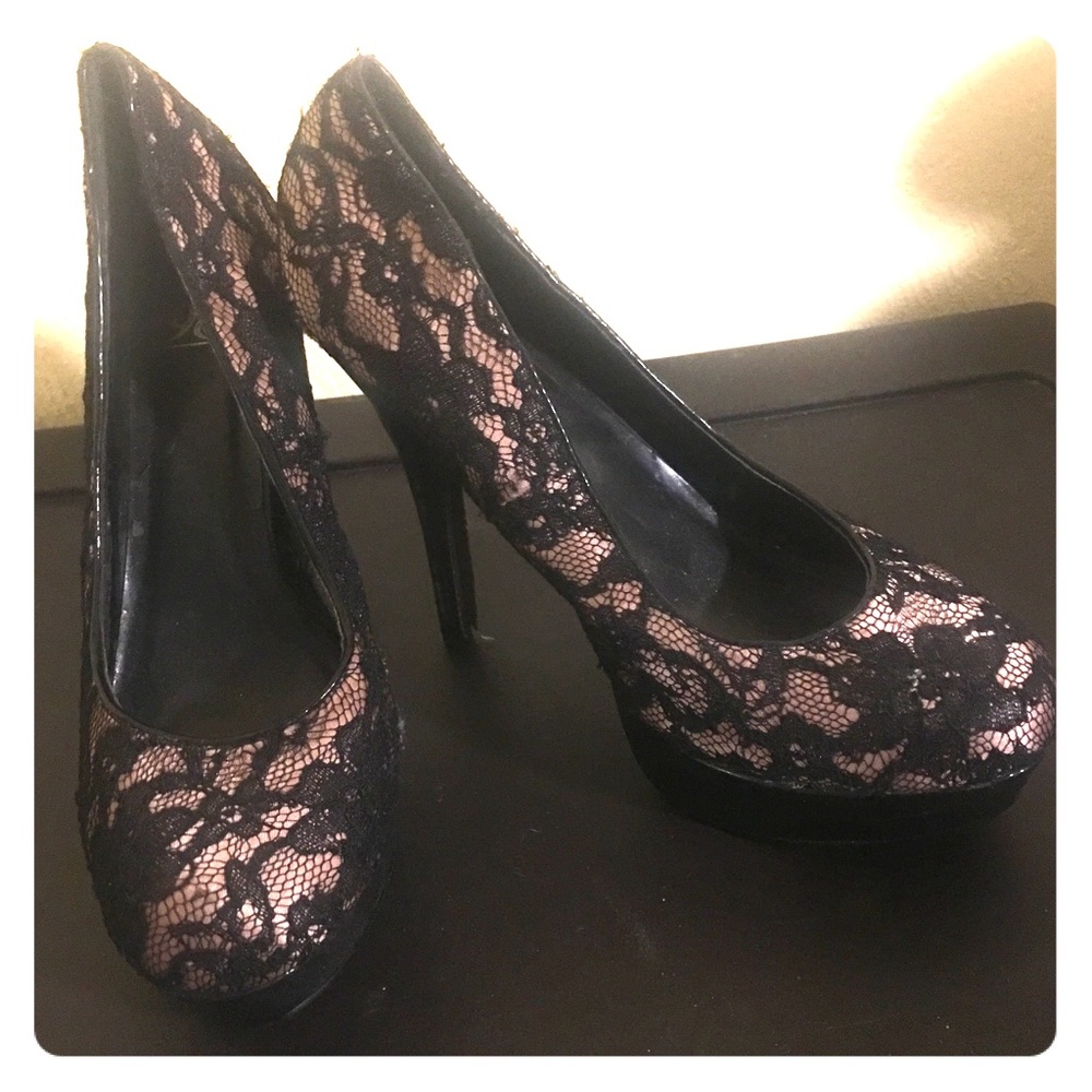 Floral Lace Heels